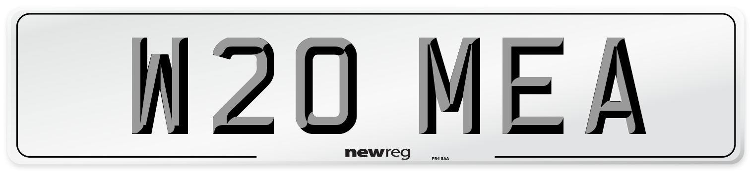 W20 MEA Number Plate from New Reg